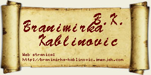 Branimirka Kablinović vizit kartica